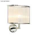 DecorBites™ Modern Oblong Wall Sconce with Clear Crystal Shade - Silver Finish Bulb Lamp