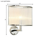 DecorBites™ Modern Oblong Wall Sconce with Clear Crystal Shade - Silver Finish Bulb Lamp