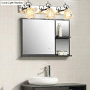 Modern silver finish flower wall light clear glass bathroom fixture