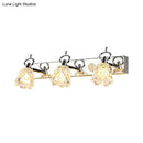 Modern silver finish flower wall light clear glass bathroom fixture