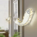 Modern silver fish crystal block shade wall sconce bedroom light