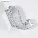 Modern silver fish crystal block shade wall sconce bedroom light