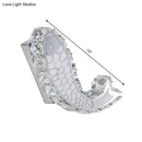 Modern silver fish crystal block shade wall sconce bedroom light