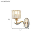 Modern silver flush mount wall light with clear crystal shade bedroom