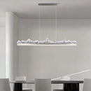 Modern silver frosted glass pendant light kitchen island design