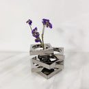 Modern silver geometric circle crystal glass vase living room decor