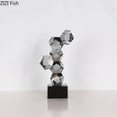 Modern silver geometric crystal ball desk ornament bedroom sculpture