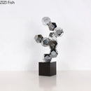 Modern silver geometric crystal ball desk ornament bedroom sculpture