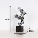 Modern silver geometric crystal ball desk ornament bedroom sculpture