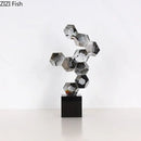 Modern silver geometric crystal ball desk ornament bedroom sculpture