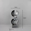 Modern silver geometric crystal sculpture living room decor