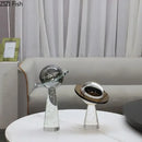 Modern silver geometric crystal star desk sculpture bedroom decor