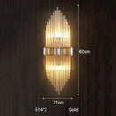Modern silver geometric crystal strip led wall lamp bedroom sconce