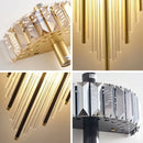 Modern silver geometric crystal strip led wall lamp bedroom sconce