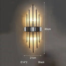 Modern silver geometric crystal strip led wall lamp bedroom sconce
