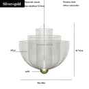 Modern silver geometric iron chandelier dining room pendant light