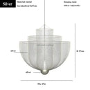 Modern silver geometric iron chandelier dining room pendant light