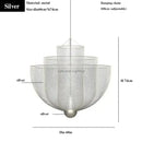 Modern silver geometric iron chandelier dining room pendant light