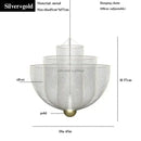 Modern silver geometric iron chandelier dining room pendant light