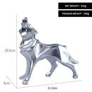 Modern silver geometric wolf statue office abstract decor