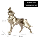 Modern silver geometric wolf statue office abstract decor