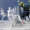 Modern silver geometric wolf statue office abstract decor