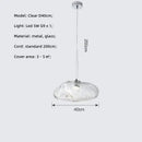 Modern silver glass led chandelier for dining room shell pendant light