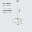 Modern silver glass led chandelier for dining room shell pendant light