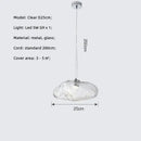 Modern silver glass led chandelier for dining room shell pendant light