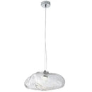 Modern silver glass led chandelier for dining room shell pendant light