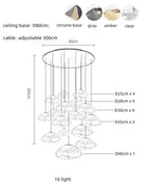 Modern silver glass led chandelier for dining room shell pendant light