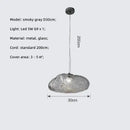 Modern silver glass led chandelier for dining room shell pendant light
