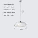 Modern silver glass led chandelier for dining room shell pendant light