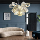 Modern silver glass pinecone led chandelier dining room pendant light