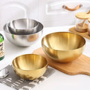 Modern silver & gold stainless steel mixing bowls kitchen set