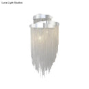 Modern silver & gold tassel design wall lamp for bedroom
