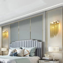 Modern silver & gold tassel design wall lamp for bedroom