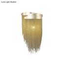 Modern silver & gold tassel design wall lamp for bedroom