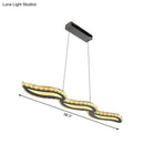 DecorBites™ Minimalist LED Crystal Ceiling Light for Restaurant with Silver Island Pendant