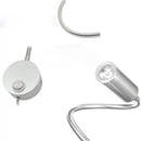 Modern silver gooseneck led wall light reading lamp bedroom 2 pack