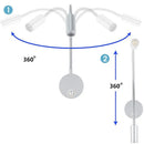 Modern silver gooseneck led wall light reading lamp bedroom 2 pack