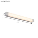 Modern silver led bathroom vanity light with acrylic shade
