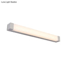Modern silver led bathroom vanity light with acrylic shade