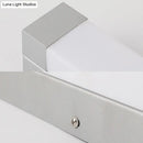 Modern silver led bathroom vanity light with acrylic shade