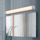 Modern silver led bathroom vanity light with acrylic shade