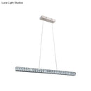 Modern silver linear crystal block island pendant dining room light