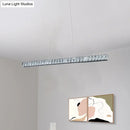 Modern silver linear crystal block island pendant dining room light