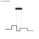 Modern silver linear kitchen island led pendant light
