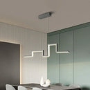 Modern silver linear kitchen island led pendant light