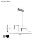 Modern silver linear kitchen island led pendant light